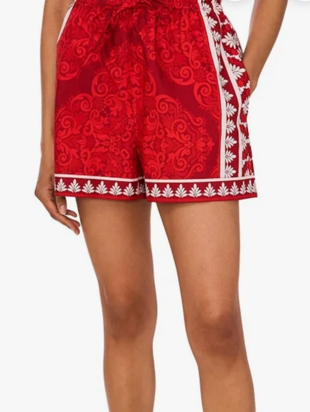 1state Red ❣️Patterned Women’s Shorts with Drawstring